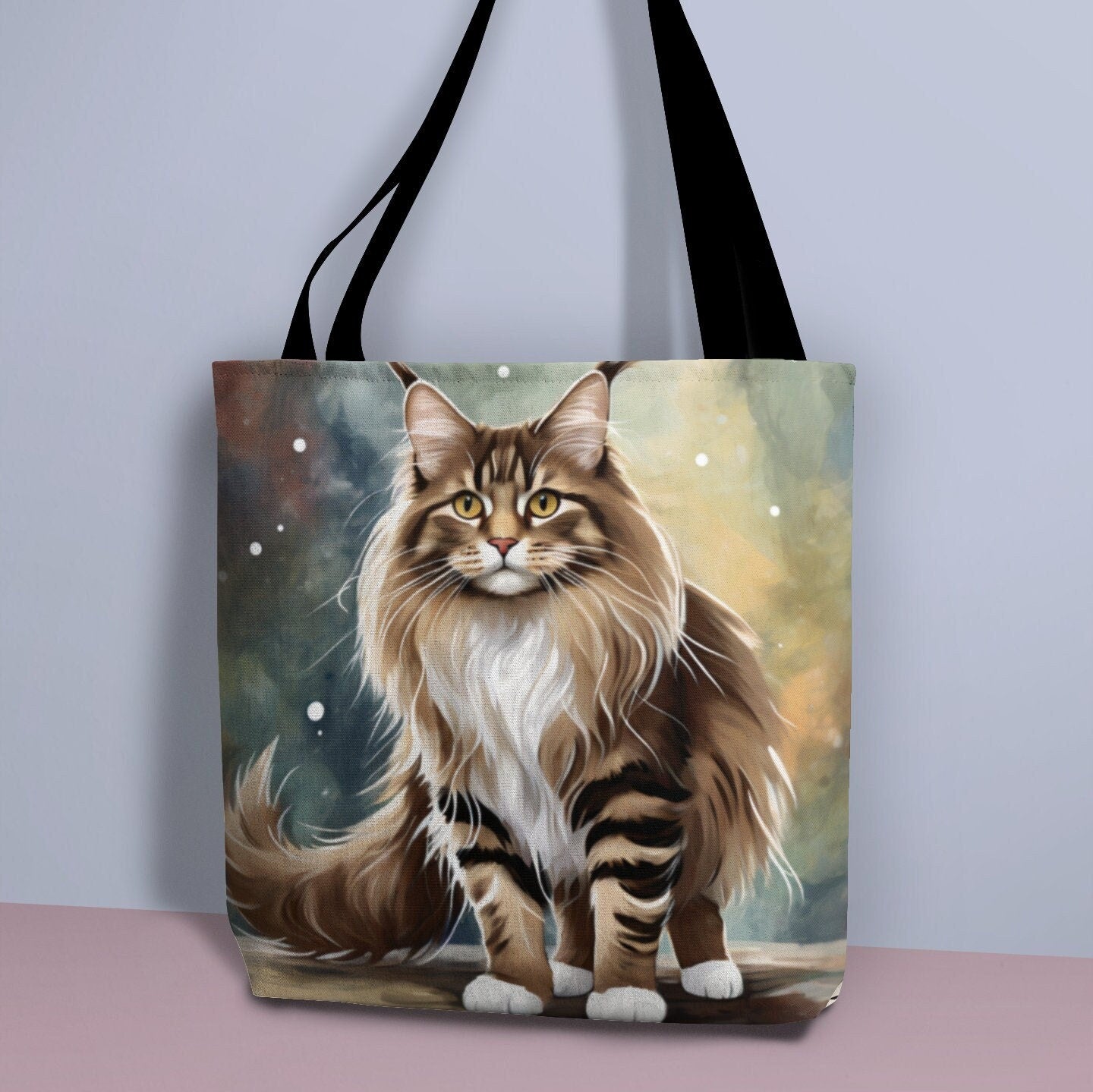 Maine Coon Cat Tote Bag, Cat Bag, Canvas Bag, Tote Bag, Reusable Bag, Shopping Bag, Cat Purse, Gift For Her, Gift For Cat Lovers, Cat Gift