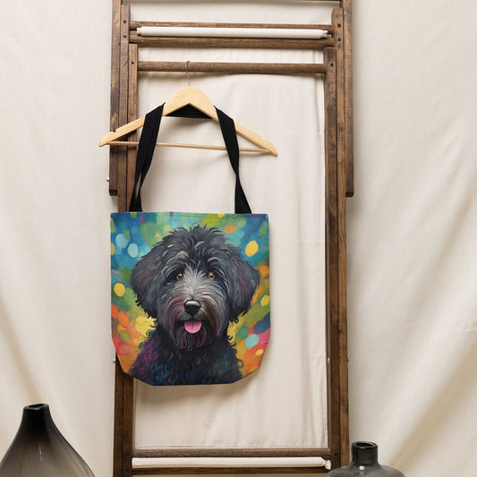 Black Sheepadoodle Dog Tote Bag, Dog Bag, Canvas Bag, Tote Bag, Reusable Bag, Shopping Bag, Gift For Her, Gift For Dog Lovers, Dog Gift