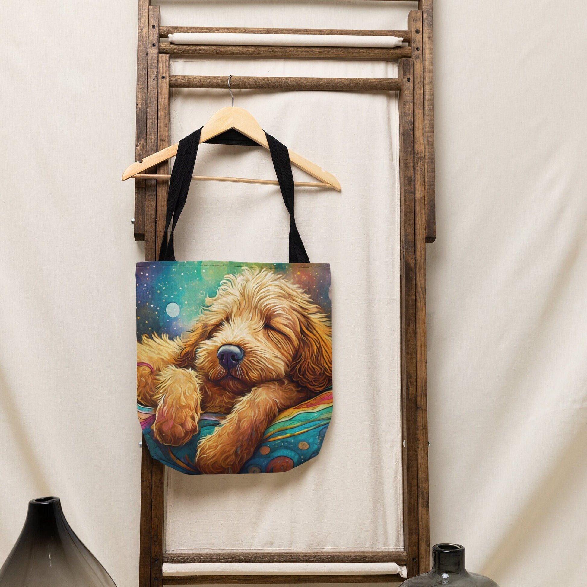 Goldendoodle Dog Tote Bag, Dog Bag, Canvas Bag, Tote Bag, Reusable Bag, Shopping Bag, Gift For Her, Gift For Dog Lovers, Dog Gift