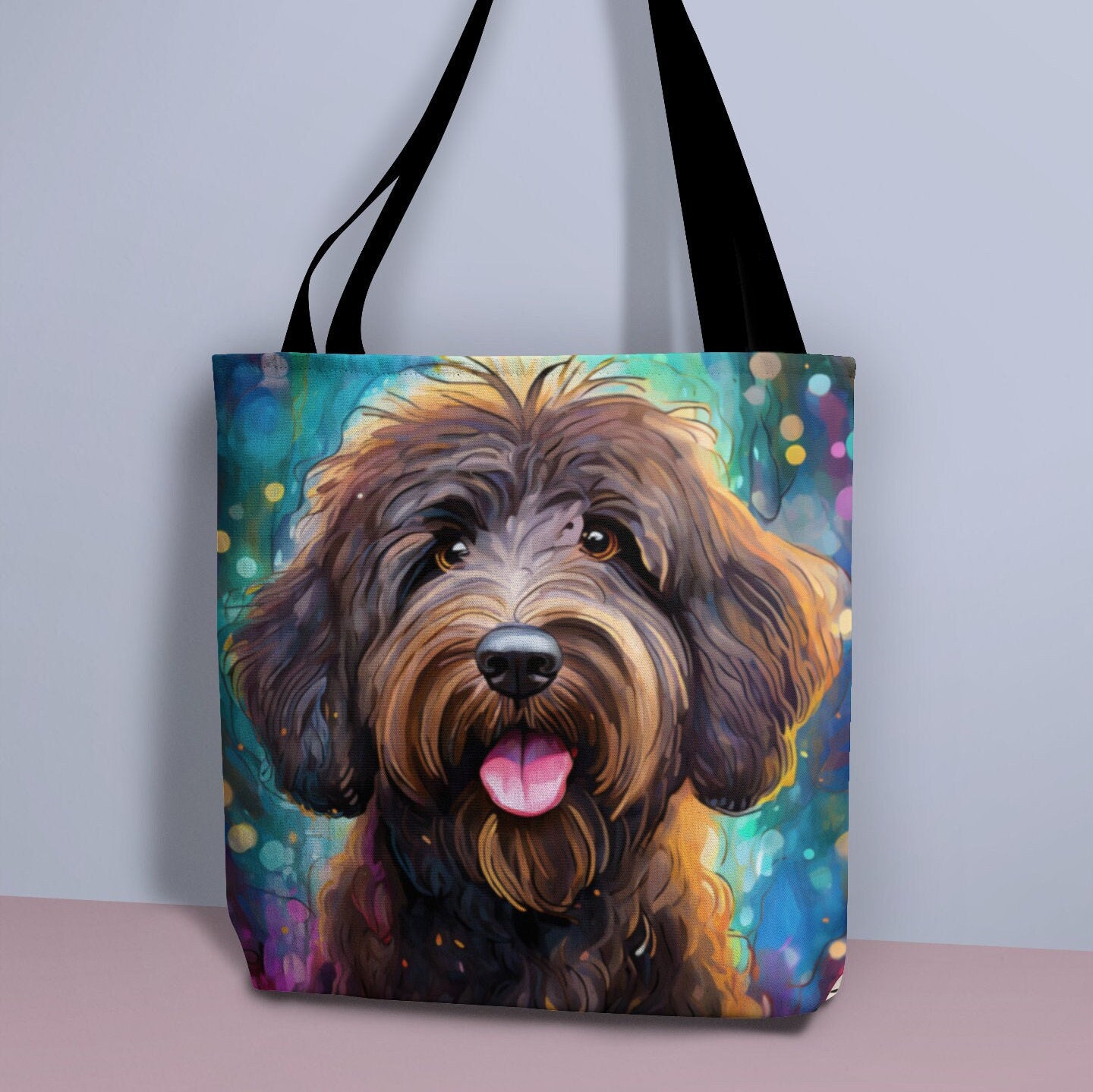 Brown Goldendoodle Dog Tote Bag, Dog Bag, Canvas Bag, Tote Bag, Reusable Bag, Shopping Bag, Gift For Her, Gift For Dog Lovers, Dog Gift