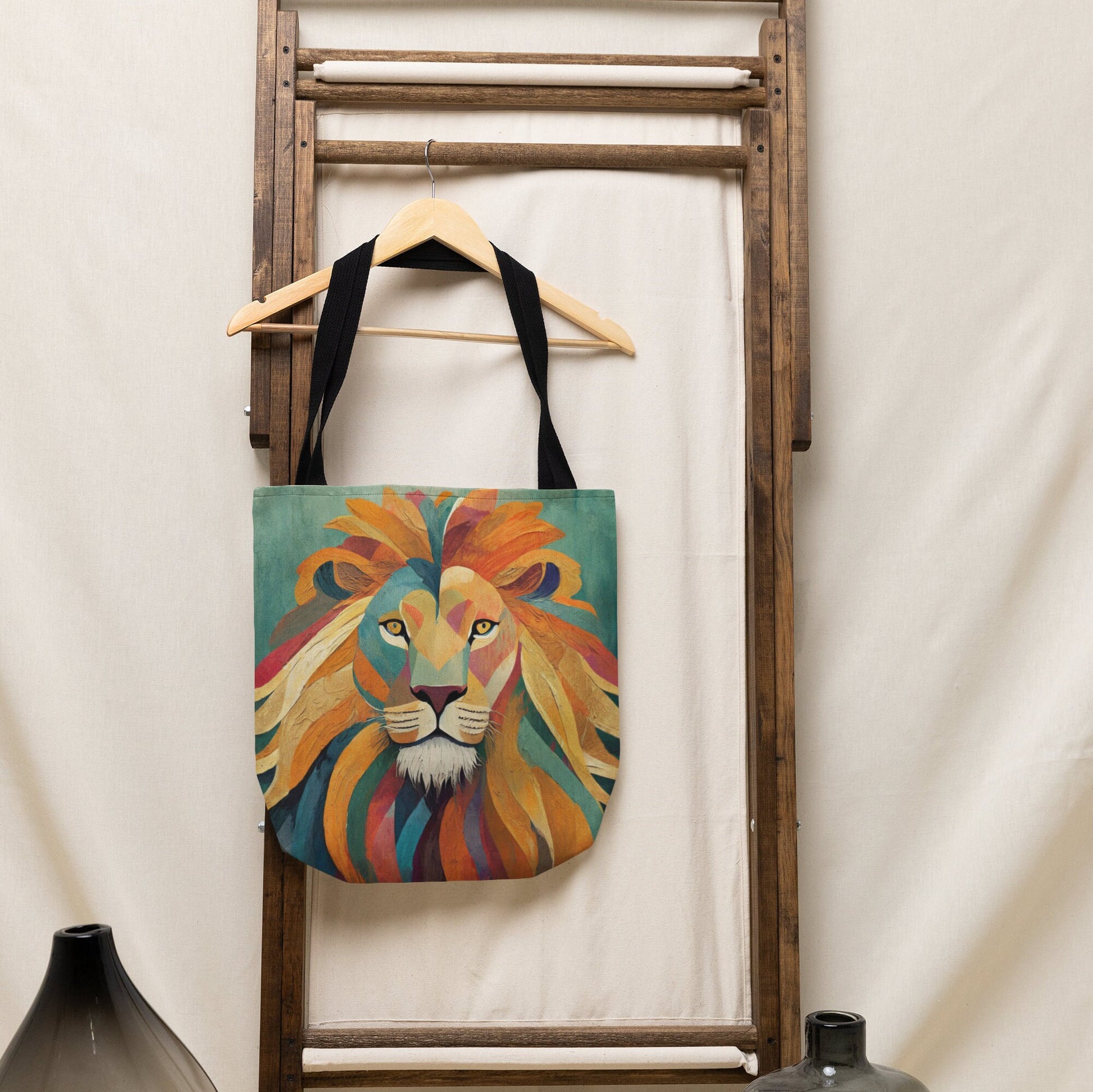 Lion Tote Bag, Dog Bag, Canvas Bag, Tote Bag, Reusable Bag, Shopping Bag, Gift For Her, Gift For Lion Lovers, Lion Gift