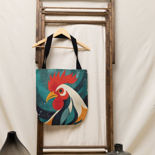 Rooster Tote Bag, Bag, Canvas Bag, Tote Bag, Reusable Bag, Shopping Bag, Purse, Gift For Her, Gift For Rooster Lovers, Rooster Gift