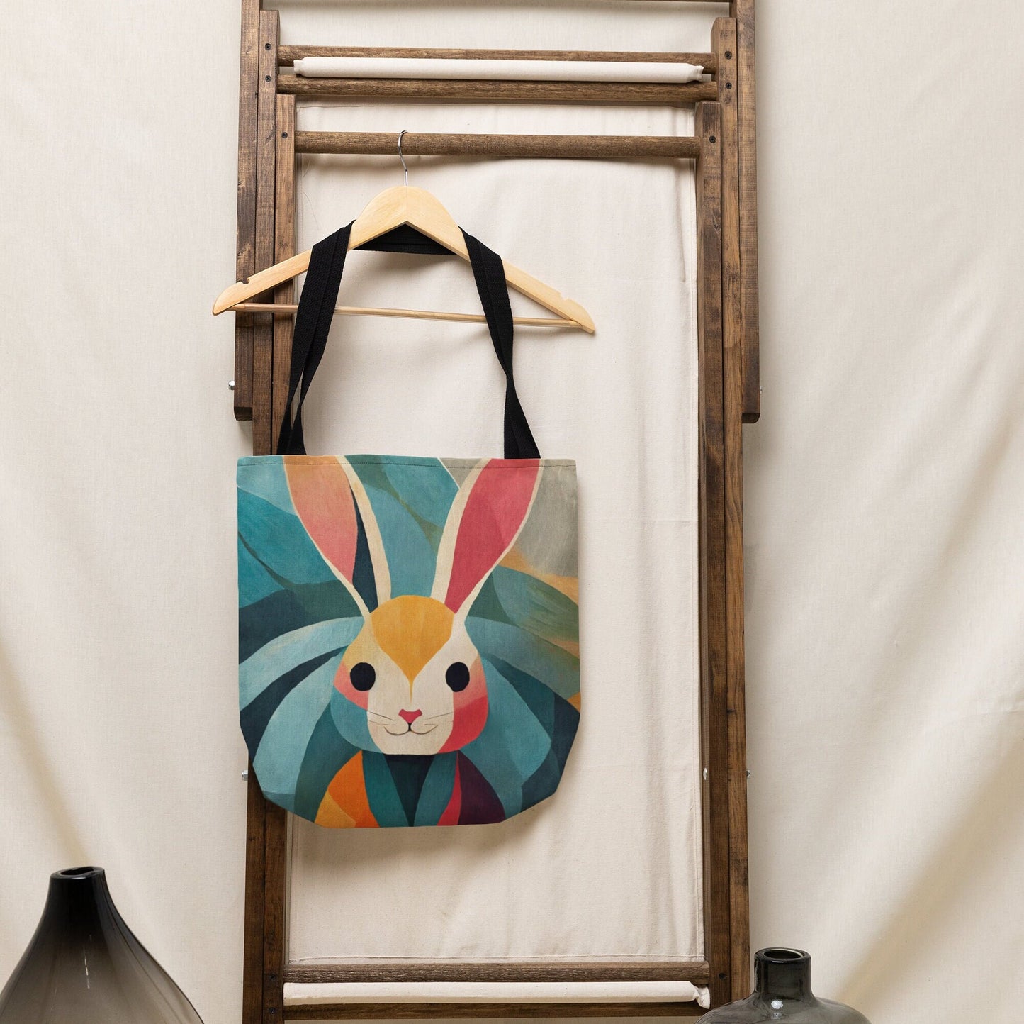 Rabbit Tote Bag, Bag, Canvas Bag, Tote Bag, Reusable Bag, Shopping Bag, Bunny, Gift For Her, Gift For Rabbit Lovers, Rabbit Gift