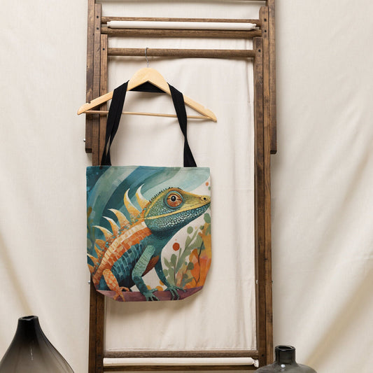 Lizard Tote Bag, Bag, Canvas Bag, Tote Bag, Reusable Bag, Shopping Bag, Purse, Gift For Her, Gift For Lizard Lovers, Lizard Gift