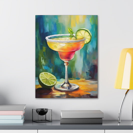 Canvas Print, Margarita Bar Art, Frameless Wall Art Living Room Decor, Home Decoration, Picture of Alcohol Cocktails, Cinco de Mayo