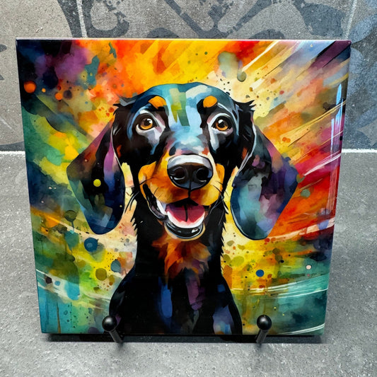 3 Designs! Dachshund Trivet for Hot Dishes. Hot Plate Coaster. Ceramic Tile Art Gift for Dog Lovers. Dachshund Mom or Dad. Wiener Dog.