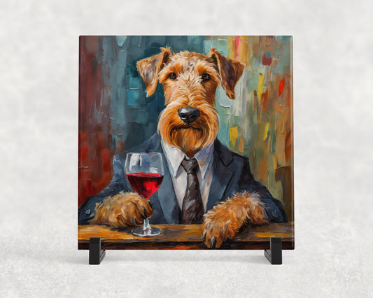 5 Designs! Airedale Terrier Trivet for Hot Dishes, 6"x6" Hot Plate, Airedale Decor. Airedale Art. Airedale gifts. Gifts for Airedale lovers.