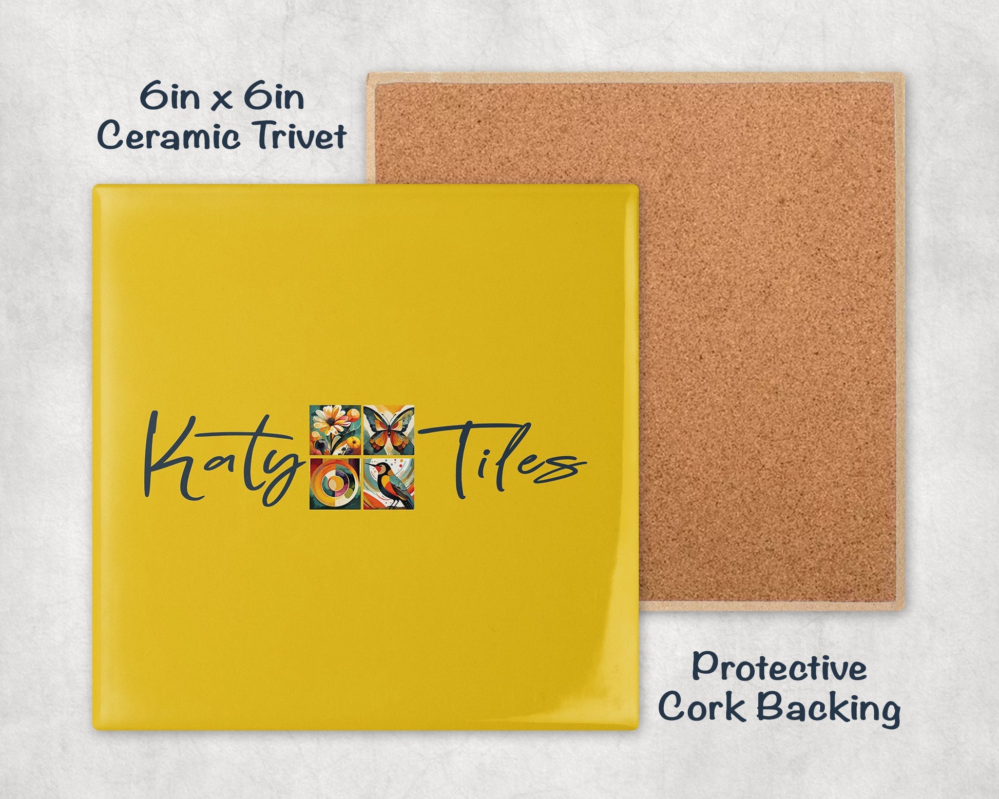 Sheepadoodle on the Beach Drinking a Cocktail Ceramic Tile Trivet for hot dishes – 6x6 Handmade Dog Lover Decor Coaster, Made in USA