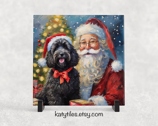 48 Designs! Ceramic Trivet Christmas Doodles With Santa Claus. Trivets For Hot Dishes. Goldendoodle, Sheepadoodle, Ausiedoodle, Labradoodle