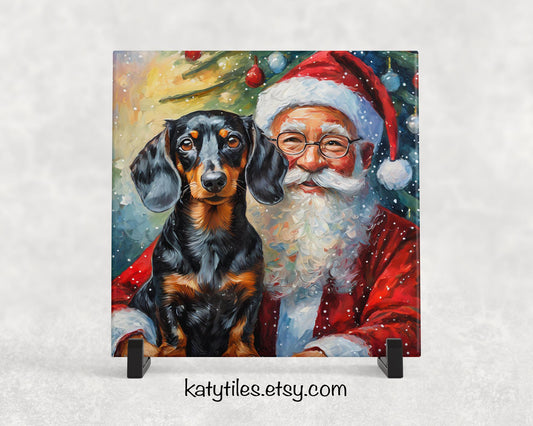 9 Designs! Ceramic Trivet Christmas Dachshund Santa Claus, Trivets For Hot Dishes, Gift for Dachshund Lover, Dachshund Mom, Dachshund Art