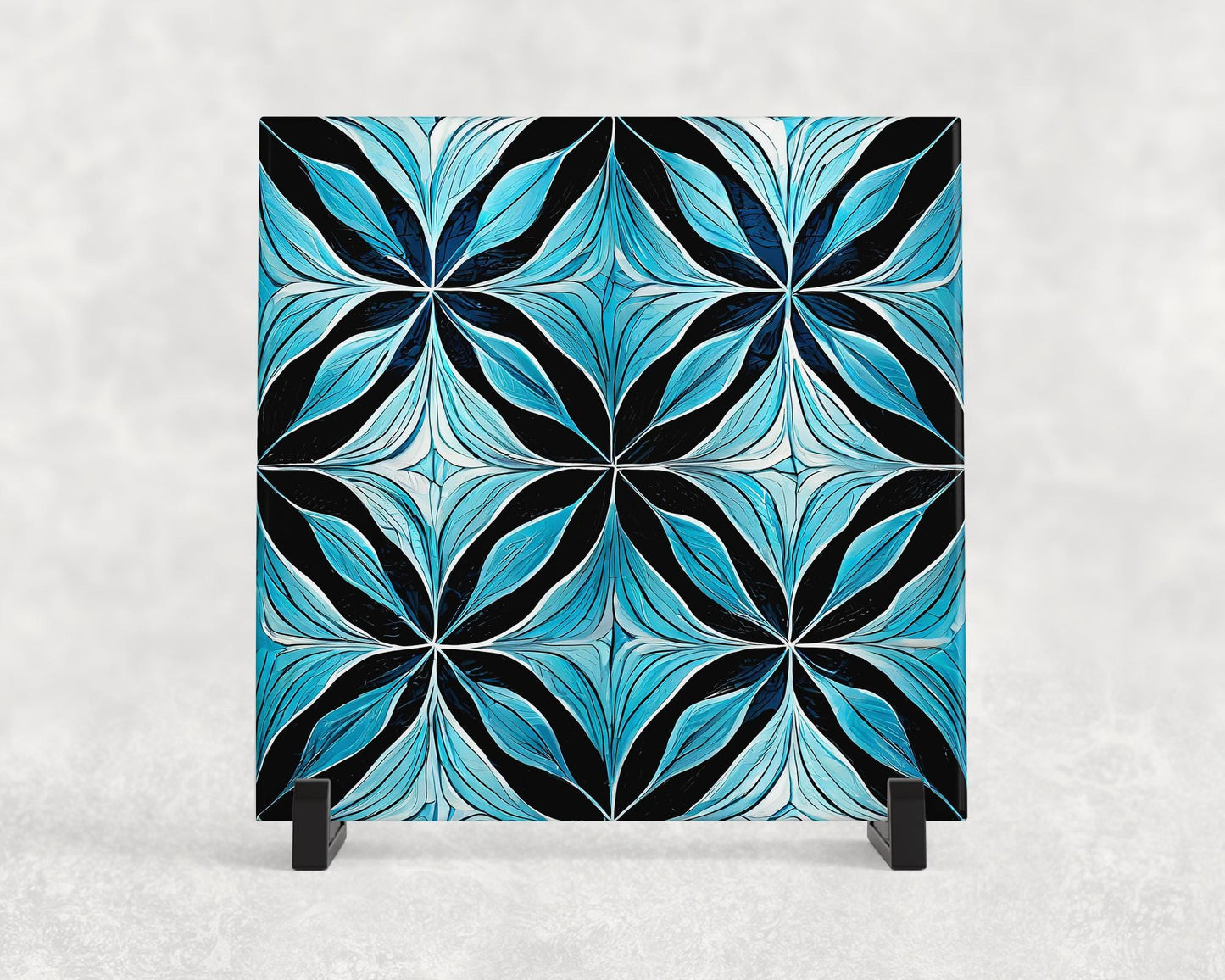 FOUR Designs! Ice Blue Mexican Style Tile Trivet for Hot Dishes, Hot Plate Coaster Tile Art, Custom Pot Holder, Custom Tile Backsplash, 6x6