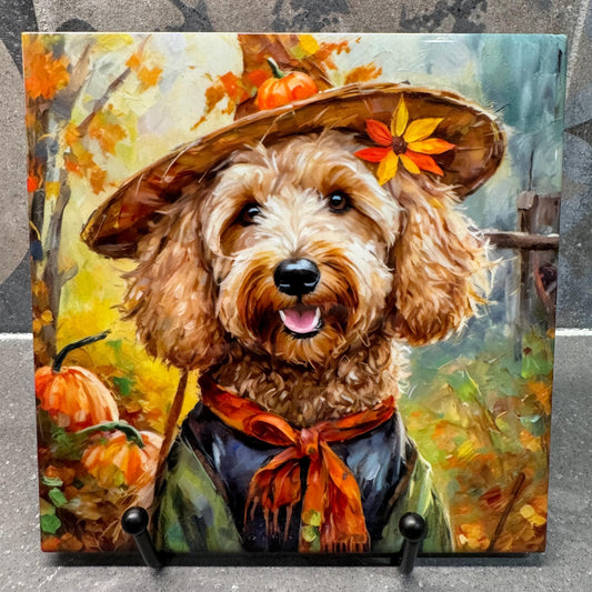 32 Designs! Scarecrow Doodle Trivets For Hot Dishes - Fall Season Themed - Goldendoodle, Sheepadoodle, Ausiedoodle, Labradoodle