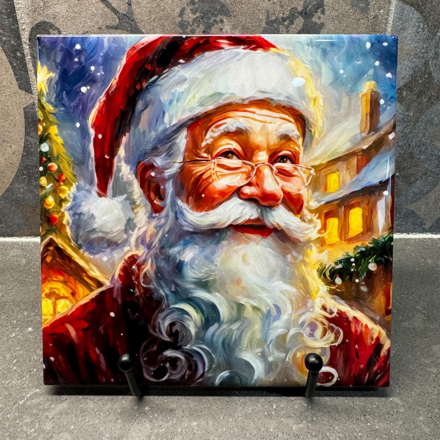 Santa Christmas Trivets for Hot Dishes – Holiday Decor & Christmas Decorations – Colorful Santa-Themed Kitchen Decor - Hot Plate