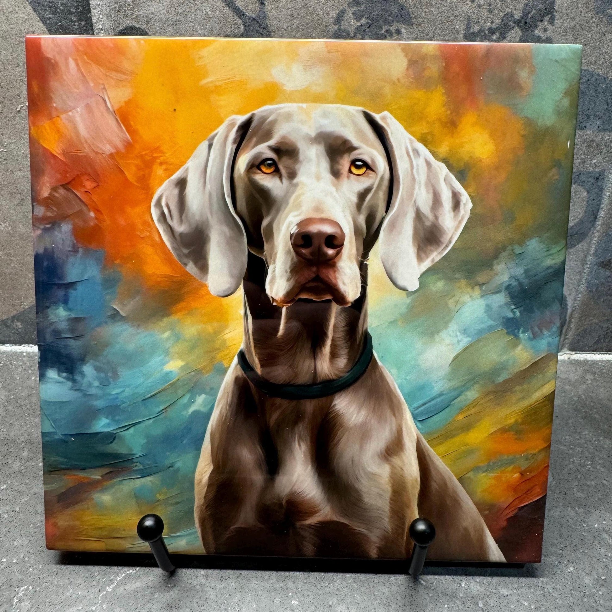 Weimaraner Trivet for Hot Dishes, Hot Plate Coaster Tile Art, Custom Pot Holder, Gift for Weimaraner lover, Weimaraner decor