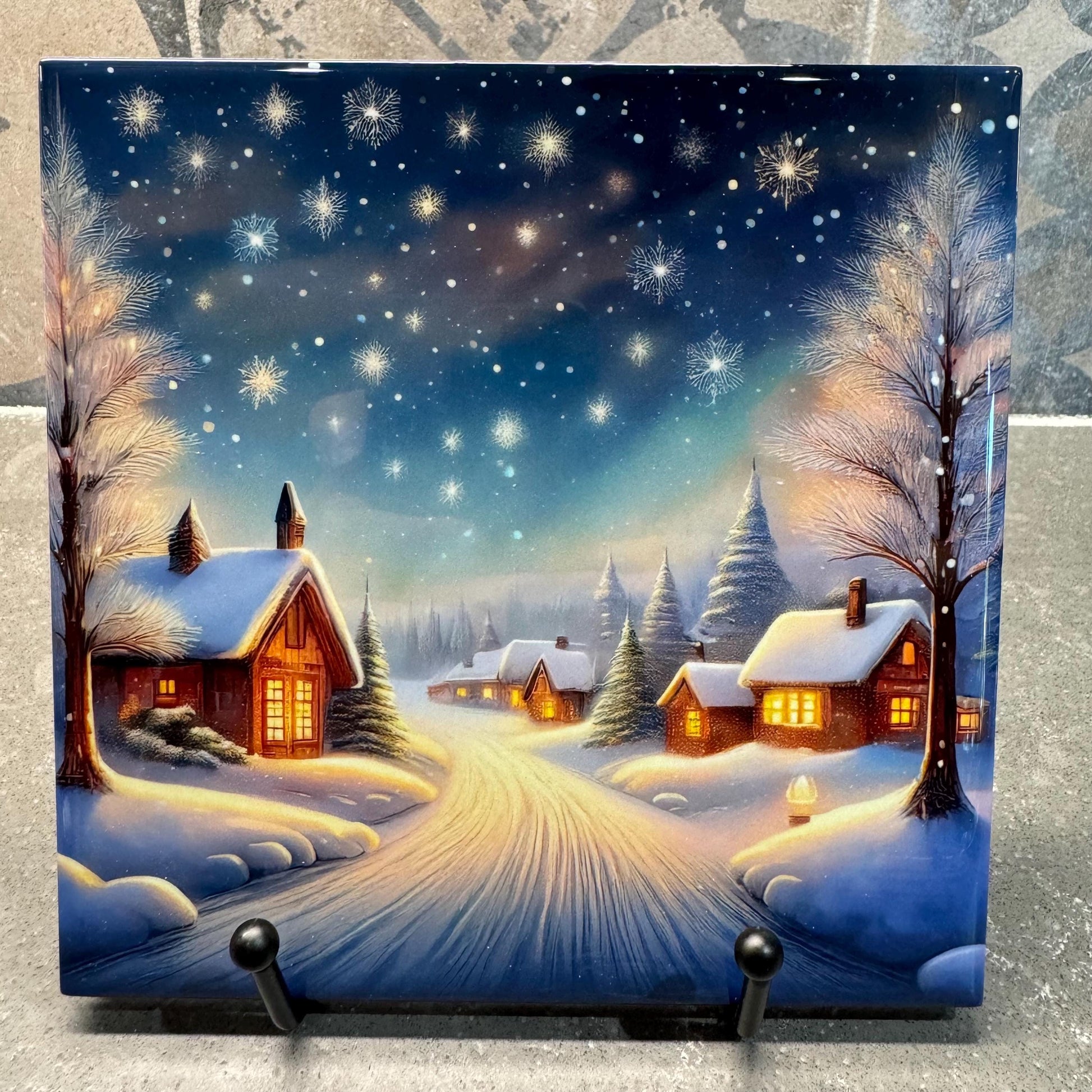 Winter Landscape Trivets for Hot Dishes – 6 Designs – Snowy Holiday Decor & Christmas Decorations – Colorful Snow-Themed Kitchen Decor