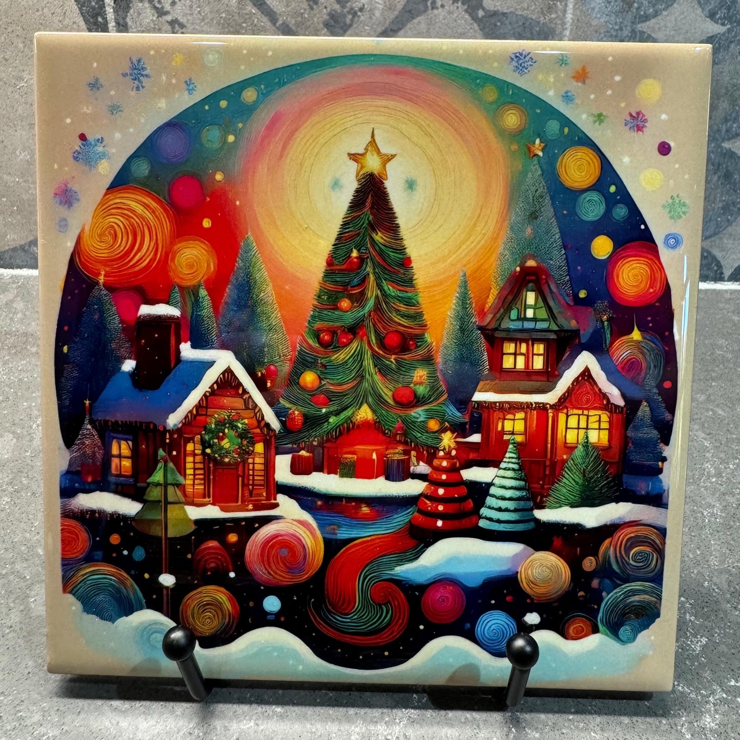 Colorful Christmas Trivets for Hot Dishes – Holiday Decor & Christmas Decorations – Christmas Tree-Themed Kitchen Decor - Hot Plate