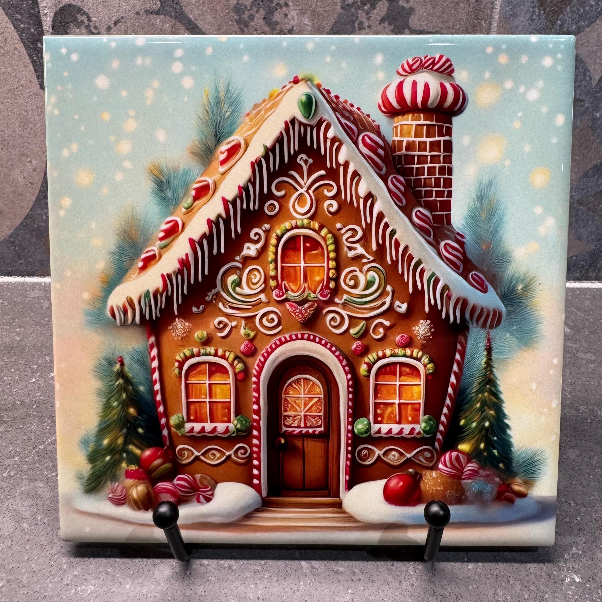 Colorful Gingerbread House Trivets for Hot Dishes – Holiday Decor & Christmas Decorations – Christmas-Themed Kitchen Decor - Hot Plate