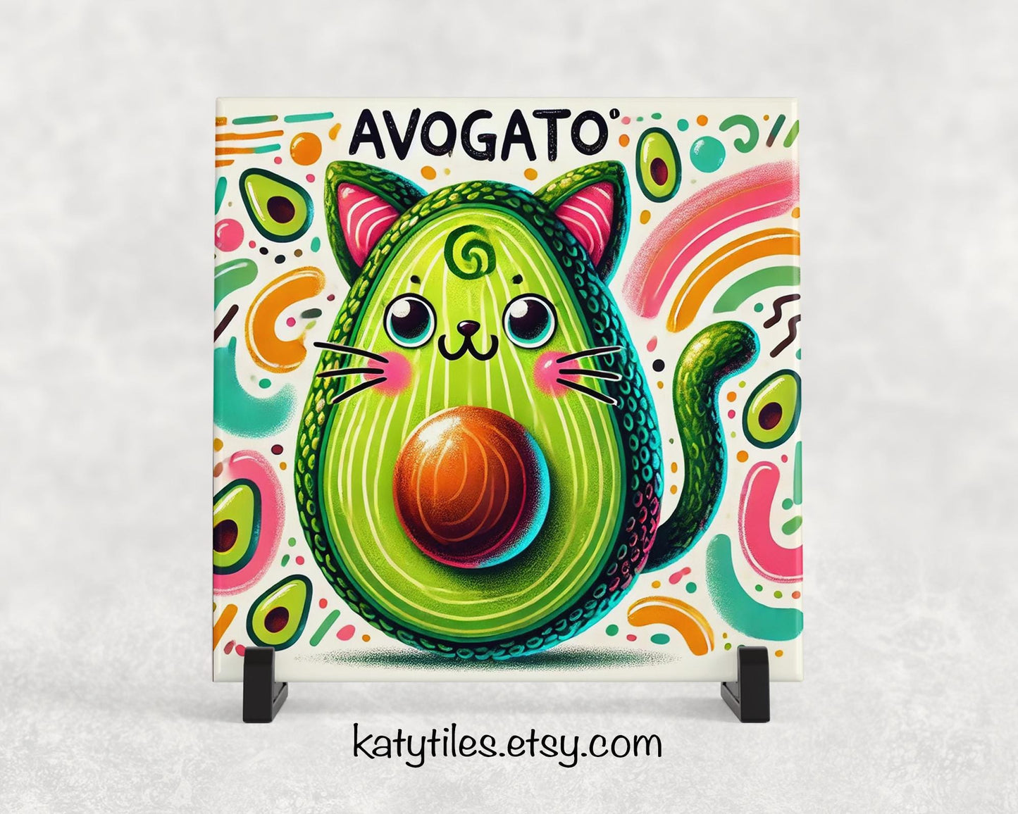 Avogato Trivet for Hot Dishes - Cat Avocado Kitchen Decor & Unique Gift - Gift for Avocado Lovers - Funny Kitchen Decor - Avocado Decoration