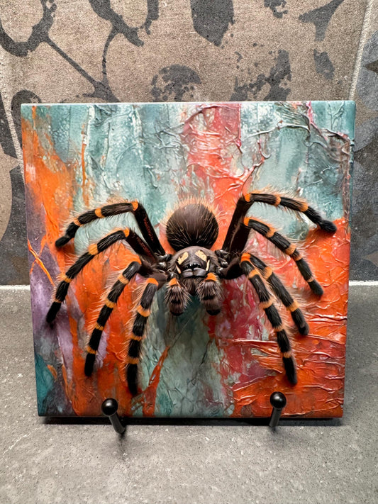 Halloween Tarantula Spider Trivets for Hot Dishes, Hot Plate Coaster Tile Art, Custom Pot Holder, Halloween decoration