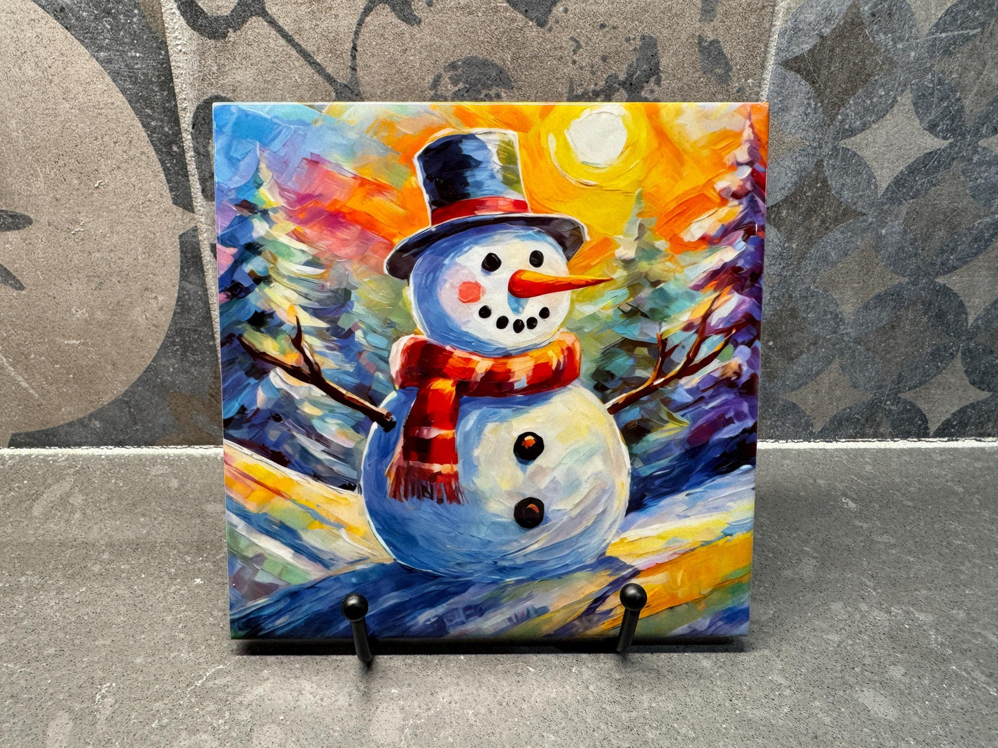 Snowman Christmas Trivets for Hot Dishes – Holiday Decor & Christmas Decorations – Colorful Christmas-Themed Kitchen Decor - Hot Plate