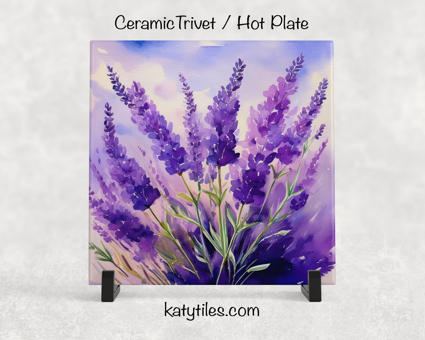 6 Designs! Lavender Flowers Ceramic Tile Trivet/Coaster – 6x6 Handmade Floral Kitchen Decor, Relaxing Botanical Gift, Made in USA