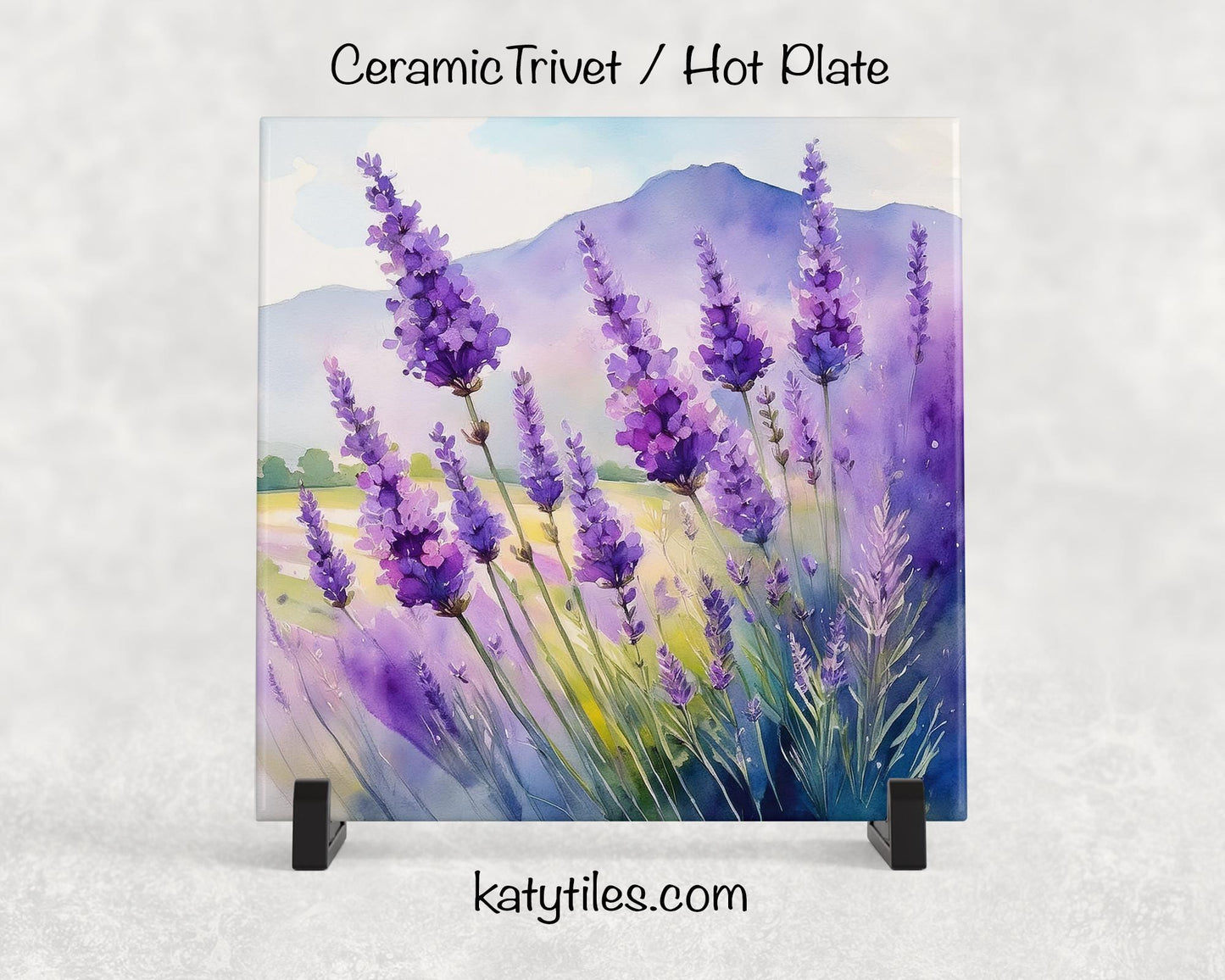 6 Designs! Lavender Flowers Ceramic Tile Trivet/Coaster – 6x6 Handmade Floral Kitchen Decor, Relaxing Botanical Gift, Made in USA