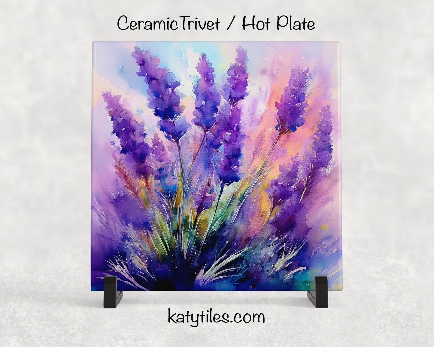 6 Designs! Lavender Flowers Ceramic Tile Trivet/Coaster – 6x6 Handmade Floral Kitchen Decor, Relaxing Botanical Gift, Made in USA