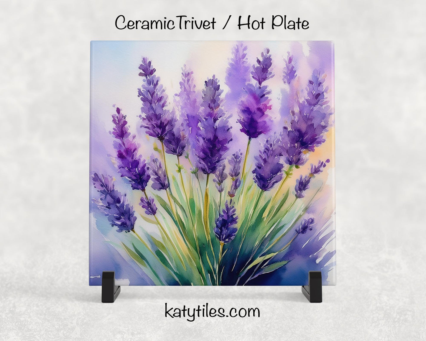 6 Designs! Lavender Flowers Ceramic Tile Trivet/Coaster – 6x6 Handmade Floral Kitchen Decor, Relaxing Botanical Gift, Made in USA