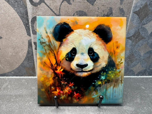 3 Designs! Panda Ceramic Tile Trivet/Coaster – 6x6 Handmade Wildlife Kitchen Decor, Bamboo Bear Gift, Made in USA