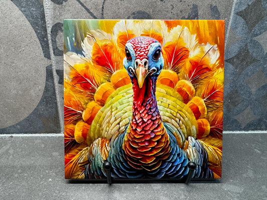 2 Designs! Thanksgiving Turkey Ceramic Tile Trivet/Coaster – 6x6 Handmade Fall/Autumn Kitchen Decor, Hostess Gift, Made in USA