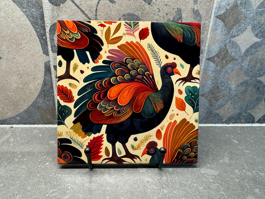 2 Designs! Fall Thanksgiving Ceramic Tile Trivet/Coaster – 6x6 Handmade Fall/Autumn Kitchen Decor, Hostess Gift, Made in USA