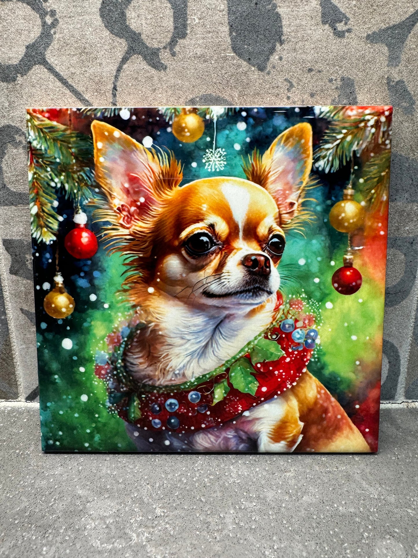 64 Designs! Ceramic Trivet Christmas Chihuahua. Trivets For Hot Dishes. Hot Pads. Coaster. Tile Trivet. Tile Trivet. Hot Plate.