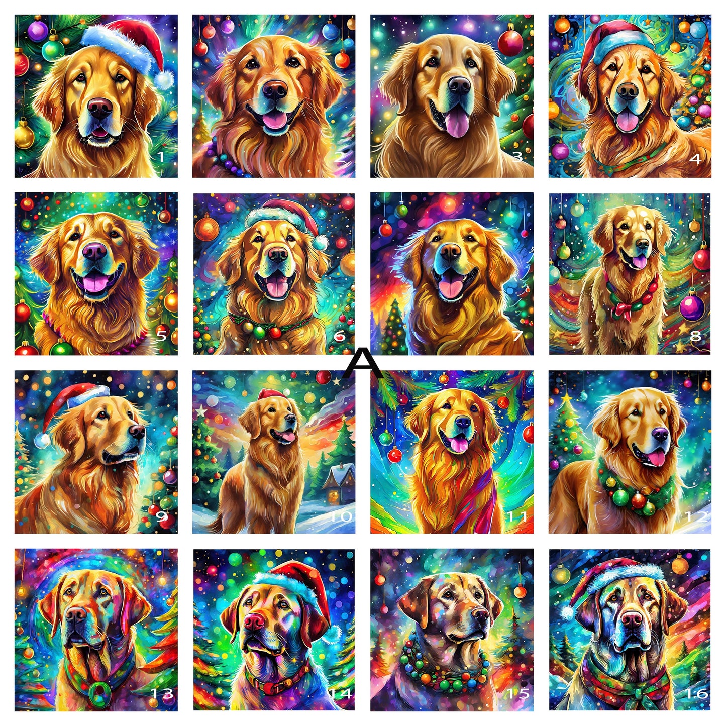 16 Designs! Ceramic Trivet Christmas Golden Retriever. Trivets For Hot Dishes. Hot Pads. Coasters. Tile Trivets. Hot Plates. Dog Trivets.