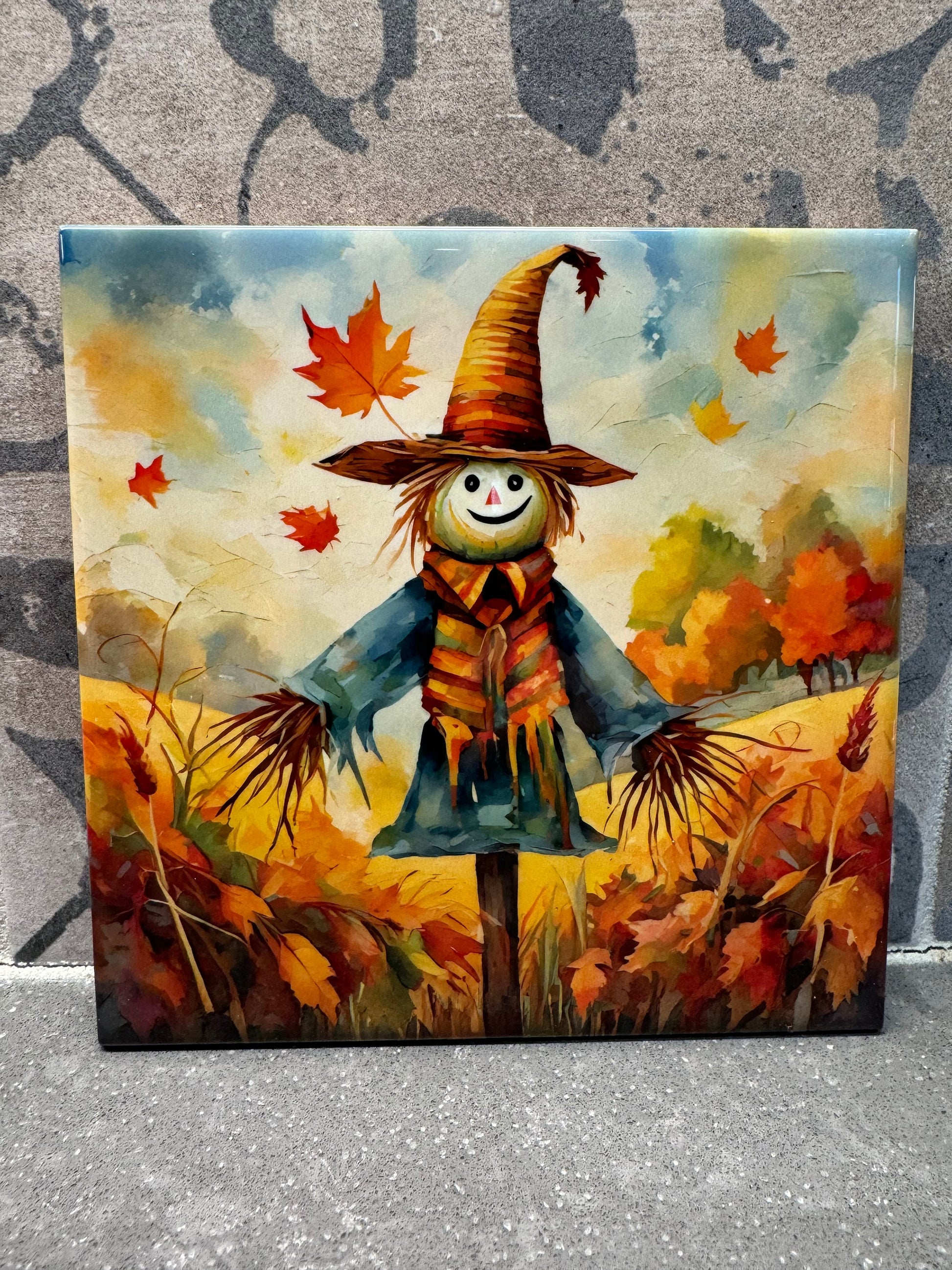 32 Designs! Ceramic Tile Trivet Fall Season & Scarecrow. Trivets For Hot Dishes. Hot Pads. Coaster. Tile Trivet. Hot Plate. Fall Decor.