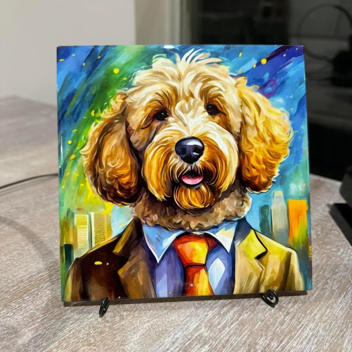 14 Designs! Trivets For Hot Dishes, Goldendoodle Gift, Goldendoodle Art, Goldendoodle Decor, Goldendoodle Dad, Doodle Art, Office Decor