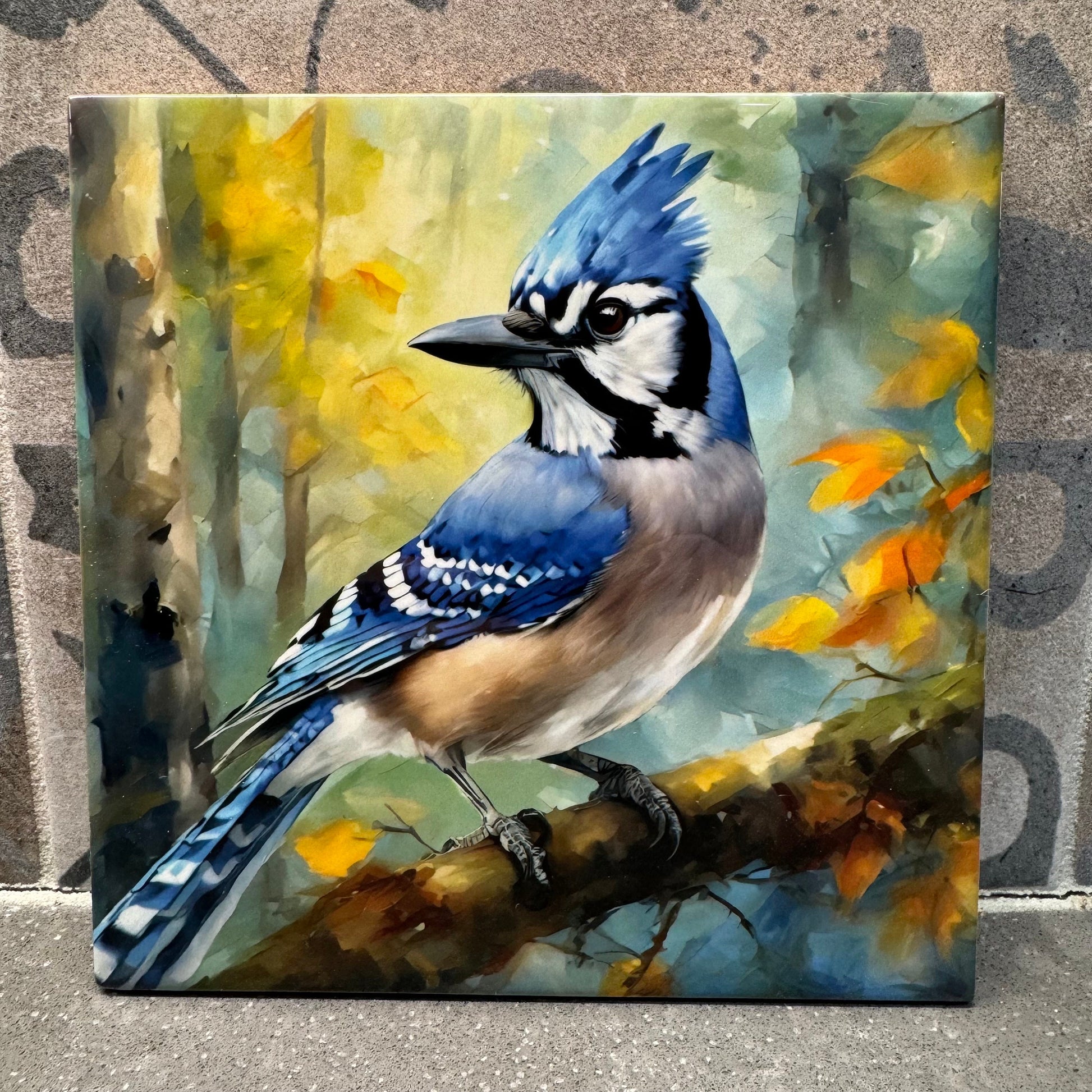 Blue Jay Bird Trivet for hot dishes, Hot Pads & Home Decor for Bird Lovers, Coaster, Tile Trivet, Bird Decor, Bird Art